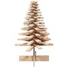 vidaXL Wooden Christmas Tree Natural Wood Solid Pine Wood Medium