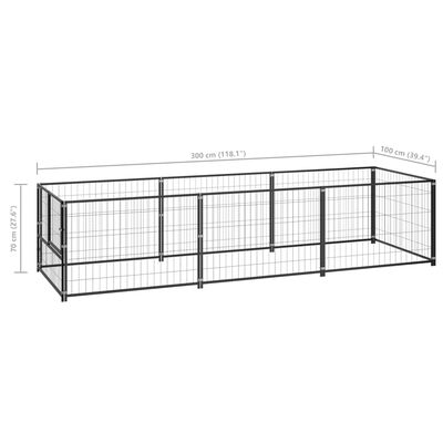 vidaXL Dog Kennel Black 32.3 ft² Steel