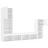 vidaXL TV Wall Unit White Engineered wood, Glass Medium Modular