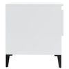 vidaXL Side Table High gloss white Engineered wood, metal