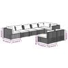 vidaXL Garden Lounge Set Black PE Rattan Large Modular