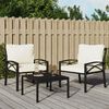 vidaXL Patio Chair Set of 2 Black and Sand Powder-coated Steel Single