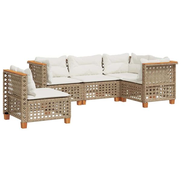 vidaXL Garden Sofa Set Beige, Cream White