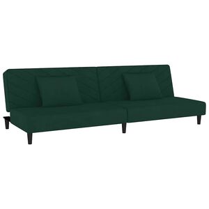 vidaXL Sofa Bed Dark Green Velvet, Wood, Foam, Plastic Medium