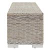 vidaXL Storage Box White 43.3 " Natural Kubu Rattan & Solid Wood Mahogany