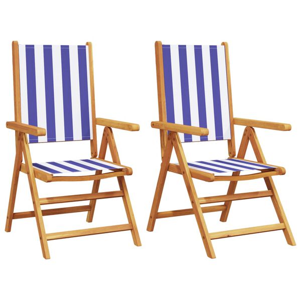 vidaXL Garden Chair Set of 2 Blue and White