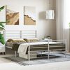 vidaXL Bed Frame White Powder-Coated Steel Double Bed Frame