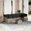 vidaXL Garden Sofa Set Light Grey PE rattan Large Modular