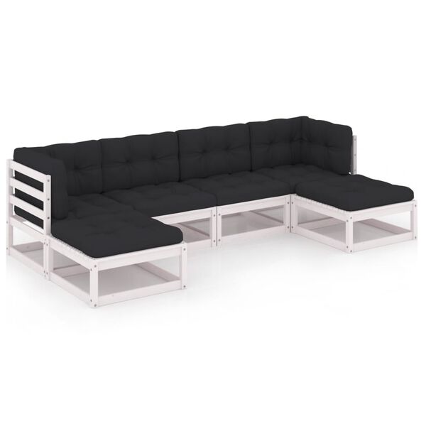 vidaXL Garden Lounge Set White, Anthracite