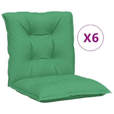 vidaXL Garden Chair Cushions 6 pcs Green 39.4"x19.7"x2.8"
