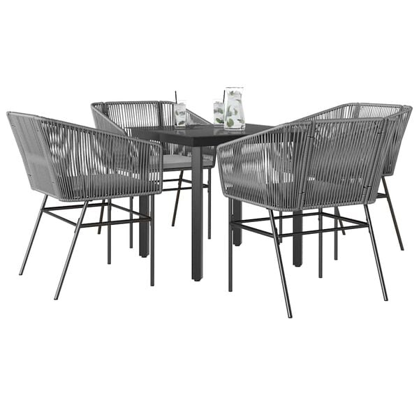 vidaXL Garden Dining Set Grey, Black, Light Grey