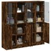 vidaXL Bookcase Smoked Oak Engineered wood Medium Bookcase Rectangular