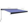 vidaXL Retractable Awning Blue and White Aluminum, Polyester 138 x 98.4 in