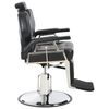 vidaXL Barber Chair Black Faux Leather, Metal Medium