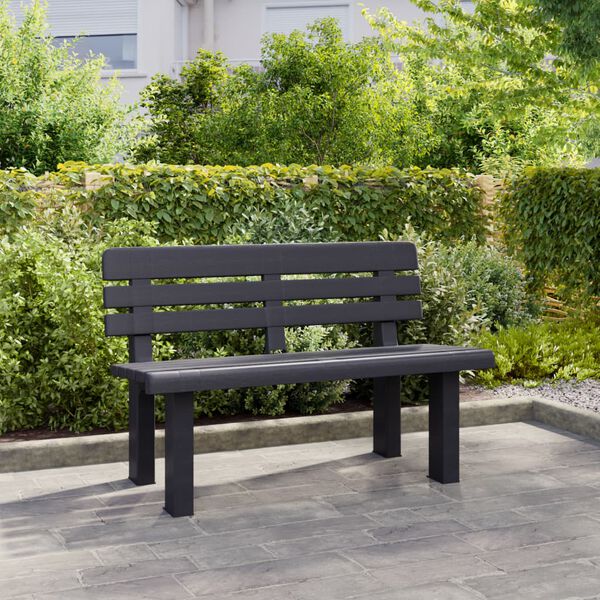 vidaXL Garden Bench Anthracite Polypropylene 43.3 in Durable
