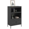 vidaXL Highboard Black Steel Medium Highboard Rectangular Industrial