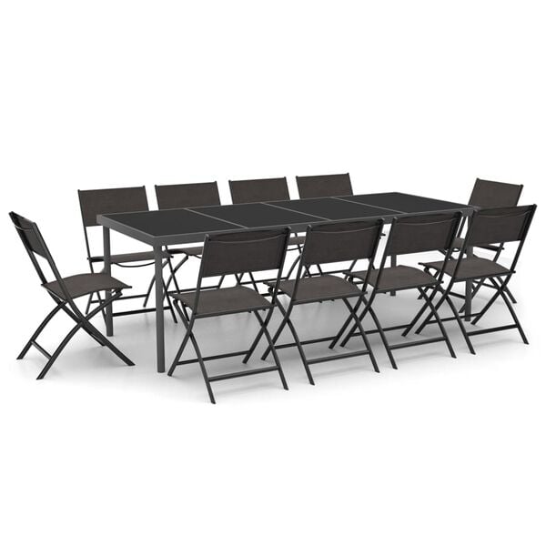 vidaXL Outdoor Dining Set Anthracite and Black