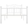 vidaXL Bed Frame White Metal Twin Durable Bed Frame Rectangular