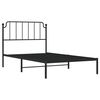 vidaXL Bed Frame Black Powder-Coated Steel 42.1 x 79.9 in Bed