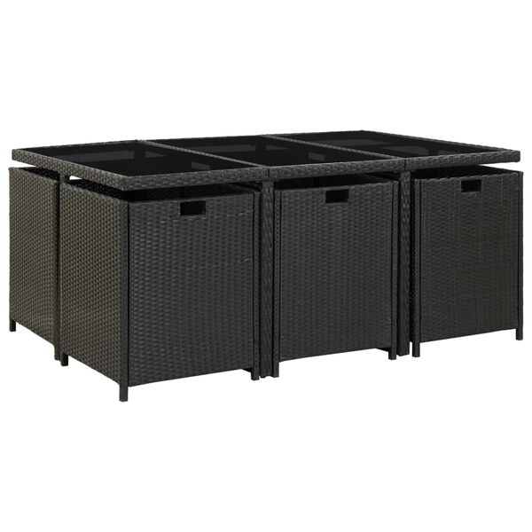 vidaXL Outdoor Dining Set Black