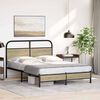 vidaXL Bed Frame Sonoma Oak Steel Double Bed Frame Rectangular
