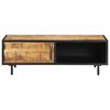 vidaXL Coffee Table Brown Rough Mango Wood, Powder-Coated Steel
