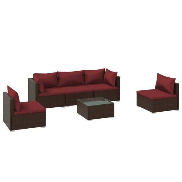 vidaXL Garden Lounge Set Brown PE Rattan Large Modular