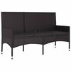 vidaXL Garden Lounge Set Black PE Rattan 4-Piece Set Tough