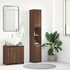 vidaXL Bathroom Cabinet Brown oak Engineered wood Tall Bathroom Cabinet