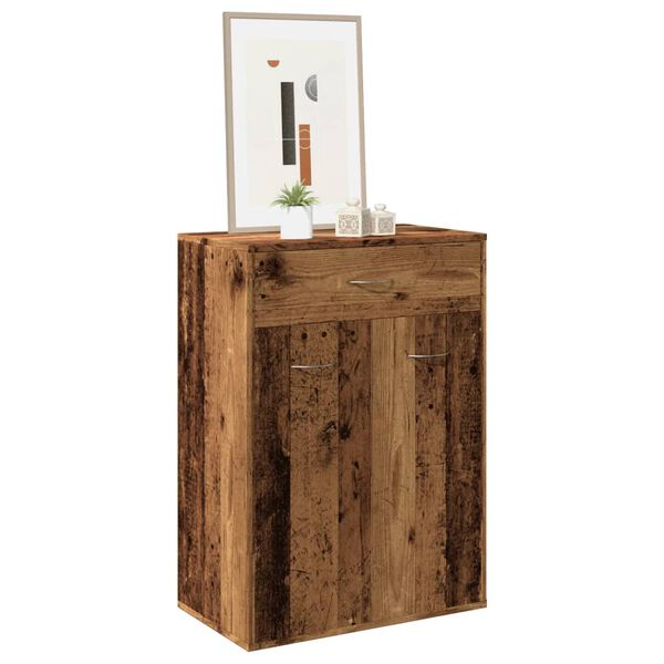 vidaXL Shoe Cabinet Old Wood 23.6x13.8x33.1" Engineered Wood