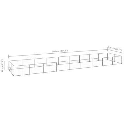 vidaXL Dog Kennel Silver 193.8 ft² Steel