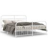 vidaXL Bed Frame White Steel Full Bed Frame Rectangular Traditional