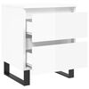vidaXL Nightstand Set of 2 High gloss white Engineered wood, iron