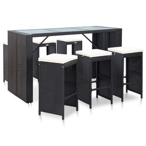 vidaXL Garden Bar Set Black, Cream White