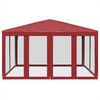 vidaXL Party Tent with 8 Mesh Sidewalls Red  13.1x13.1' HDPE