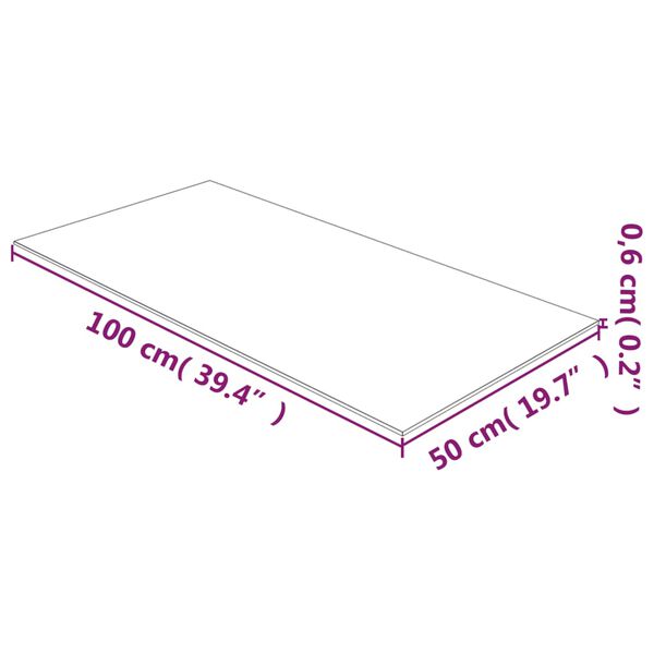 vidaXL Table Top Transparent Tempered glass 19.7x39.4 in Durable