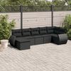 vidaXL Garden Sofa Set Black PE rattan, powder-coated steel, polyester
