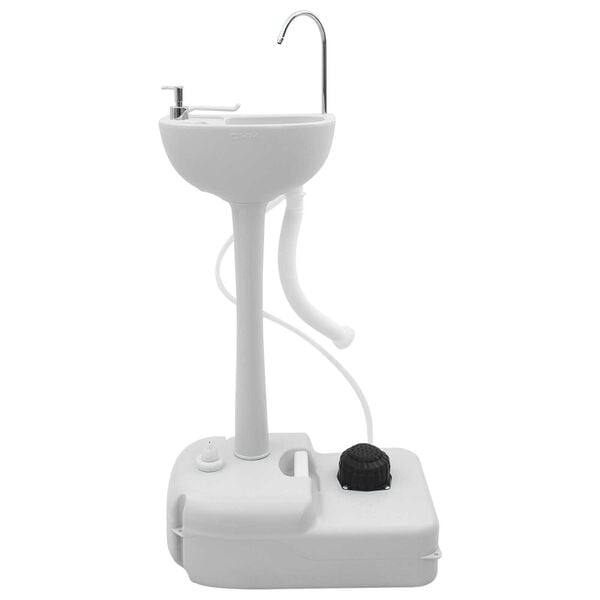 vidaXL Camping Handwash Stand Grey 19.88 x 12.99 x 40.55 in