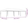 vidaXL Party Tent White Polyethylene roof, Iron frame Large Durable