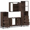 vidaXL Bathroom Furniture Set Brown oak Engineered wood, Metal Standard