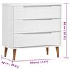 vidaXL Drawer Cabinet White Solid pine wood, engineered wood Medium