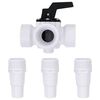 vidaXL 3-way Ball Valve White and Black Plastic 3-Way Ball Valve Other
