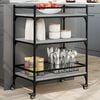 vidaXL Kitchen Trolley Gray Sonoma 25.6"x15.7"x34.1" Engineered Wood