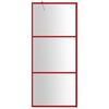 vidaXL Walk-in Shower Wall with Clear ESG Glass Red 35.4"x76.8"
