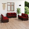 vidaXL Garden Lounge Set Brown and Cinnamon Red
