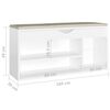 vidaXL Shoe Bench High gloss white Engineered wood 40.9 x 11.8 x 19.3 in