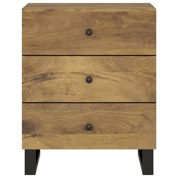 vidaXL Bedside Cabinet Honey Brown, Black