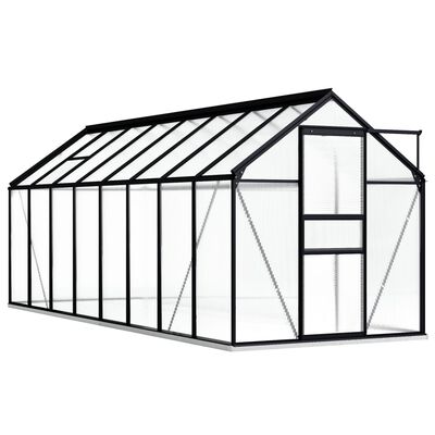 vidaXL Greenhouse with Base Frame Anthracite Aluminum 100.2 ft²