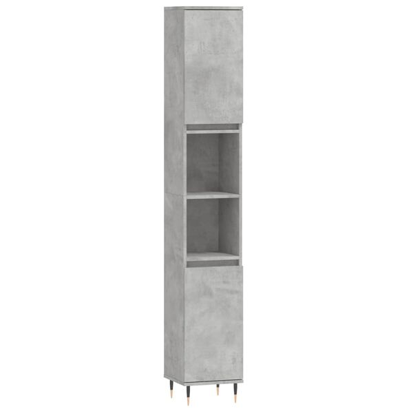 vidaXL Bathroom Cabinet Concrete grey Engineered wood Tall