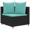 vidaXL Patio Sofa Set Set of 6 Black, Water blue